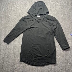 Columbia Hoodie Womens Medium Black 3/4 Sleeve Pullover Cotton blend XL6241